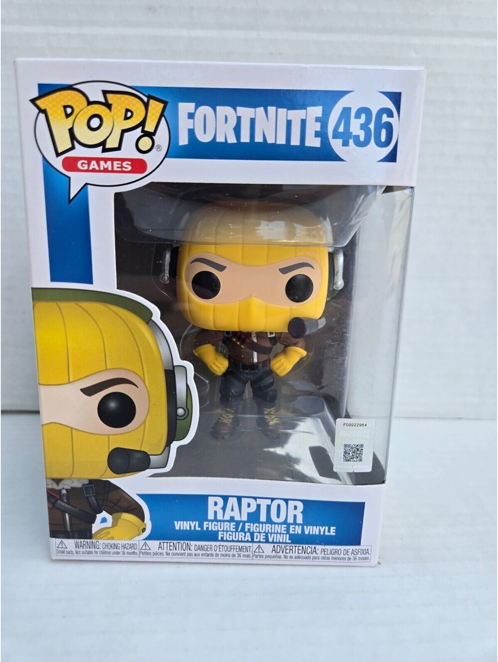 Funko Pop! Games Fortnite Raptor Vinyl Figure #436 Collectible Bobblehead -